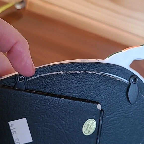 Vintage 90s Ceramic Picture Frame Colorful Double Handled Vase Jar Hand Painted - Picture 11 of 13